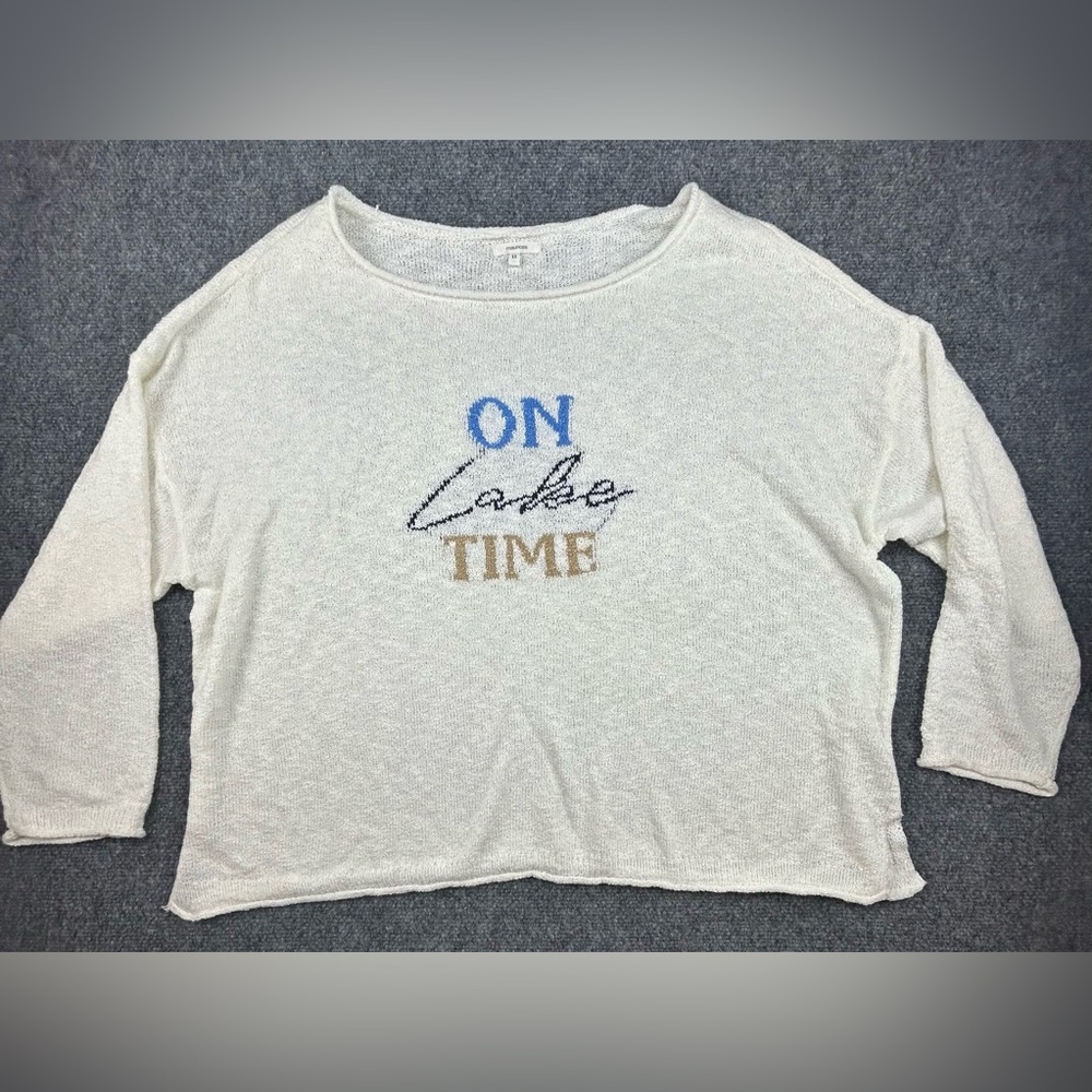 Maurices On Lake Time Cream & Blue Lightweight Sweater Size 3X